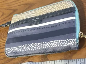 Fossil Women's Navy and Beige Wallet thumbnail 1