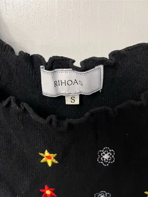 RIHOAS Black Sleeveless Star Sweater Viscose Pop Mini Dress Women’s Sz S EUC thumbnail 4
