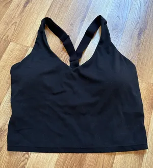 Iuga Black V-Neck Workout Bra Tank with Racerback Straps thumbnail 1