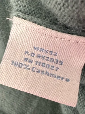 Boden 100% Cashmere Cropped Cardigan Pleated Neck Sage Green Size US 4 thumbnail 10