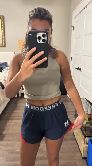 Under Armour with Navy and Red Trim Athletic Shorts thumbnail 1