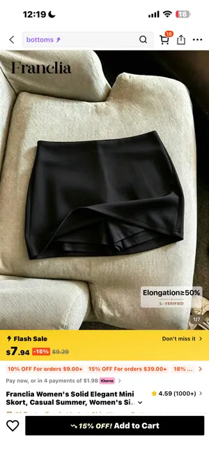 shein black mini skirt  thumbnail 3