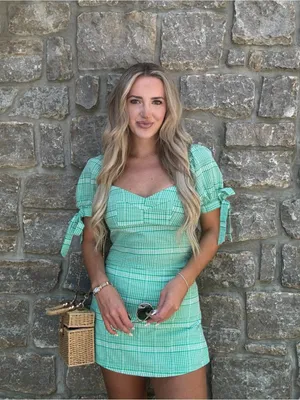 TCEC Gingham Puff Sleeve Crop Top + Skort Set // Picnic Coquette Summer Vibe M thumbnail 3