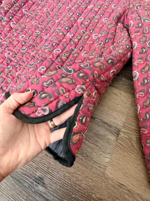 Vintage Pink Paisley Quilted Coat thumbnail 6