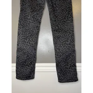 Gap 90s Straight Jeans Womens 4 Short Gray Leopard High Rise Stretch Denim Pants thumbnail 6