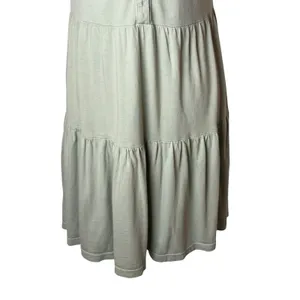 Monrow Tiered Henley Dress Women Small Sage Green Supima‎ Cotton Modal Mini USA thumbnail 7