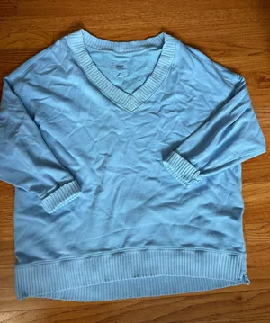 Aerie Oversized V-Neck Sweatshirt thumbnail 1