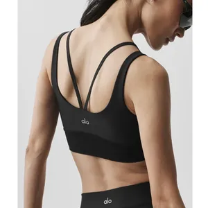 Alo Airlift Double Trouble Layered Sports Bra Black Small thumbnail 2