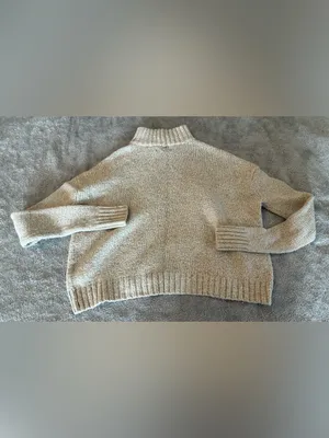 Cozy Mock Neck Women's American Eagle Sweater in Light Beige Size X-Small thumbnail 5