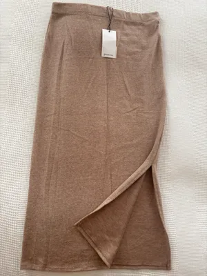 Stradivarius Knit Brown Midi Skirt L thumbnail 2