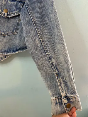Women’s Mono B faded blue denim jackets small thumbnail 4