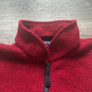 Patagonia Red Sweater Navy Trim 1/4 Zip Fleece Pullover XL Unisex thumbnail 6