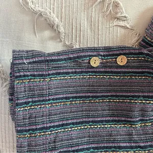 Sundance boho lagenlook cotton blend striped pants colorful small pull on thumbnail 9