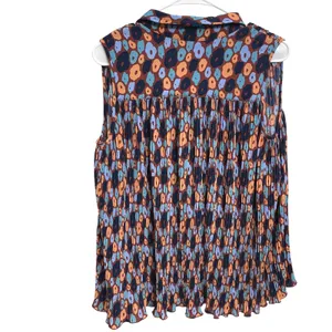 Wildfang Empower Plissé Boxy Button Up Pleated Blouse Oversized Retro Mod Small thumbnail 2