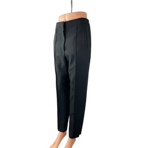 Zara Womens Black High Waisted Pintuck Straight Leg Trousers Dress Pants Size M thumbnail 2