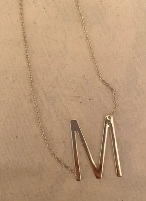 M Letter Necklace Silver thumbnail 1