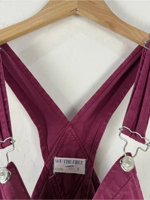 Free People We The Free Ziggy Shortalls in red berry thumbnail 6