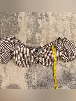 Wild Fable Brown and White Crop Top thumbnail 3