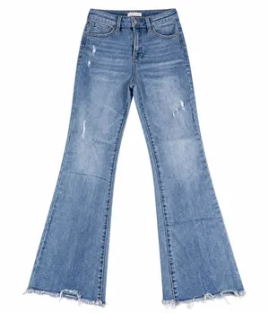 risen jeans 5/27 boot cut jeans flare high rise raw hem thumbnail 1