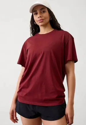 New Athleta S True Cotton Tee Redwood Small Regular thumbnail 1