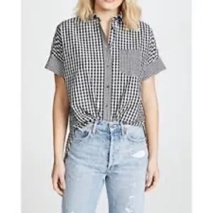 Madewell• Gingham-Play Button-Down Shirt Size S D40‎ thumbnail 5