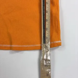 Anthropologie Pilcro Tank Top Womens Medium Orange Scoop Neck Ribbed Knit Basic thumbnail 4