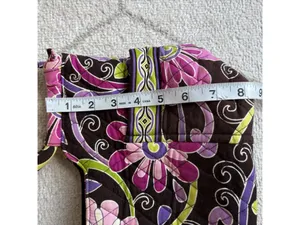 Vera Bradley Quilted Shoulder Bag Floral Brown Pink Purple Green Cotton Purse thumbnail 7