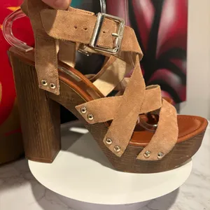 INC International Concepts Camira Suede Studded Platform Block Heel Sandals thumbnail 6