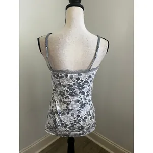 Floral Lace Trim Camisole Large Tank Top Y2K Soft Girl Romantic Casual Boho Chic thumbnail 4