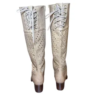 Boutique by Corkys Gabbie Taupe Perforated‎ Lace Up Back Tall Boots Womens 11 thumbnail 6