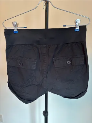 Black Women's Athletic Shorts with Wide Stretch Waistband and Drawstring thumbnail 3