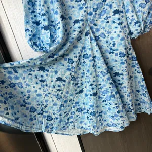GANNI Printed Cotton Poplin Mini Dress Blue Floral Size EU 36/US 4/Small thumbnail 9