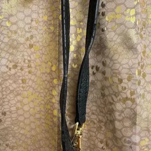 Michael Kors Black Gold Logo Pebble Leather Clutch Wristlet Zip Bag thumbnail 4