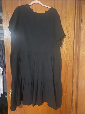 Black V-Neck Women's Dress thumbnail 3