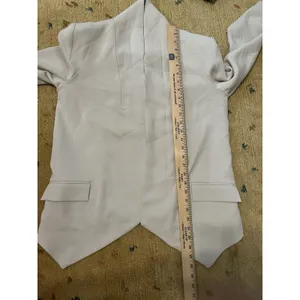 Quince Open Front Blazer Beige Size Small Minimalist Career Chic Sleek Business thumbnail 8