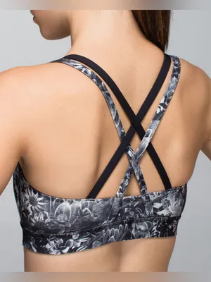 Lululemon Energy Bra Flowabunga Black Angel Wing / Black thumbnail 2
