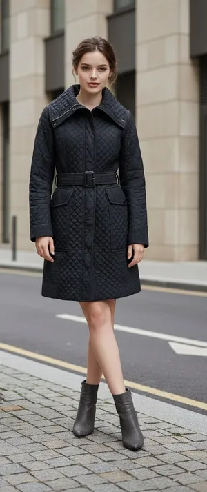 Burberry Black Quilted belted trench coat size 4 thumbnail 1