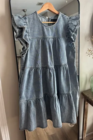 Jacquie the label denim dress thumbnail 1