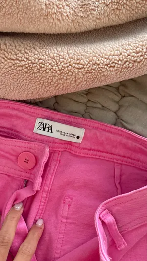 ZARA Pink Jeans Wide-Leg thumbnail 3