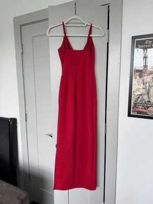Peppermayo Red Bodycon Midi Dress with Slit - 8 thumbnail 4