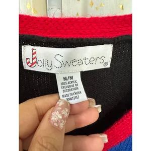 Vintage Jolly Sweaters Crazy Cat Lady Embroidered Pull Over Christmas Sweater M thumbnail 3