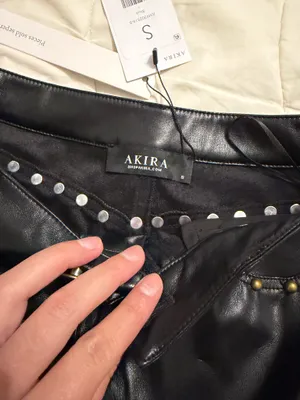 Akira Black faux leather skirt thumbnail 3
