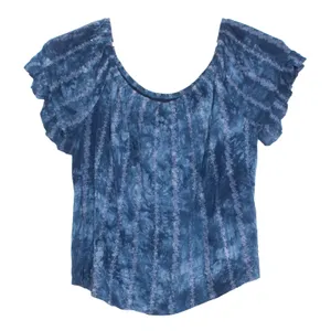 Tie Dye Blue Boho Flowy Indie Festival Cottagecore Top Embroidered XL Knox Rose thumbnail 2
