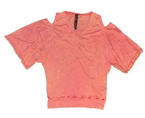 Black Hearts Brigade Cold Shoulder Washed Peach Tee thumbnail 1