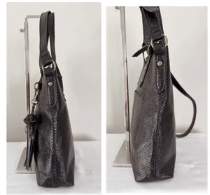 The Sak black leather embossed crossbody tote thumbnail 12