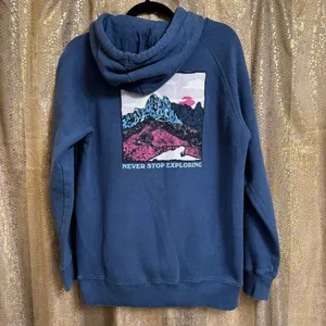The North Face Women's Blue Graphic Injection Hoodie Sweater Medium thumbnail 2
