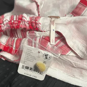 NWT Free People After You Red Plaid Crop Top Cottagecore Coastal Cowgirl thumbnail 4