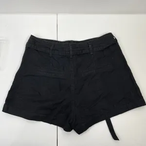 Abercrombie & Fitch S Shorts Black Linen Blend Tie Waist Casual Summer Cuffed thumbnail 11