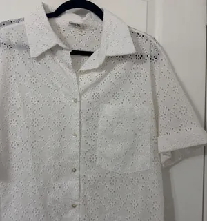 HOUSE OF CB 'Carrie' White Broderie Anglaise Shirt NWOT Size S thumbnail 9