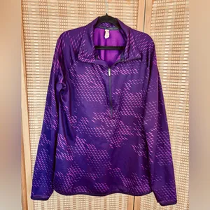 Under Armour dark purple sports athletic breathable jersey stretch top shirt szM thumbnail 2